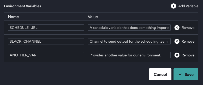 add environment variables to Catalog repo